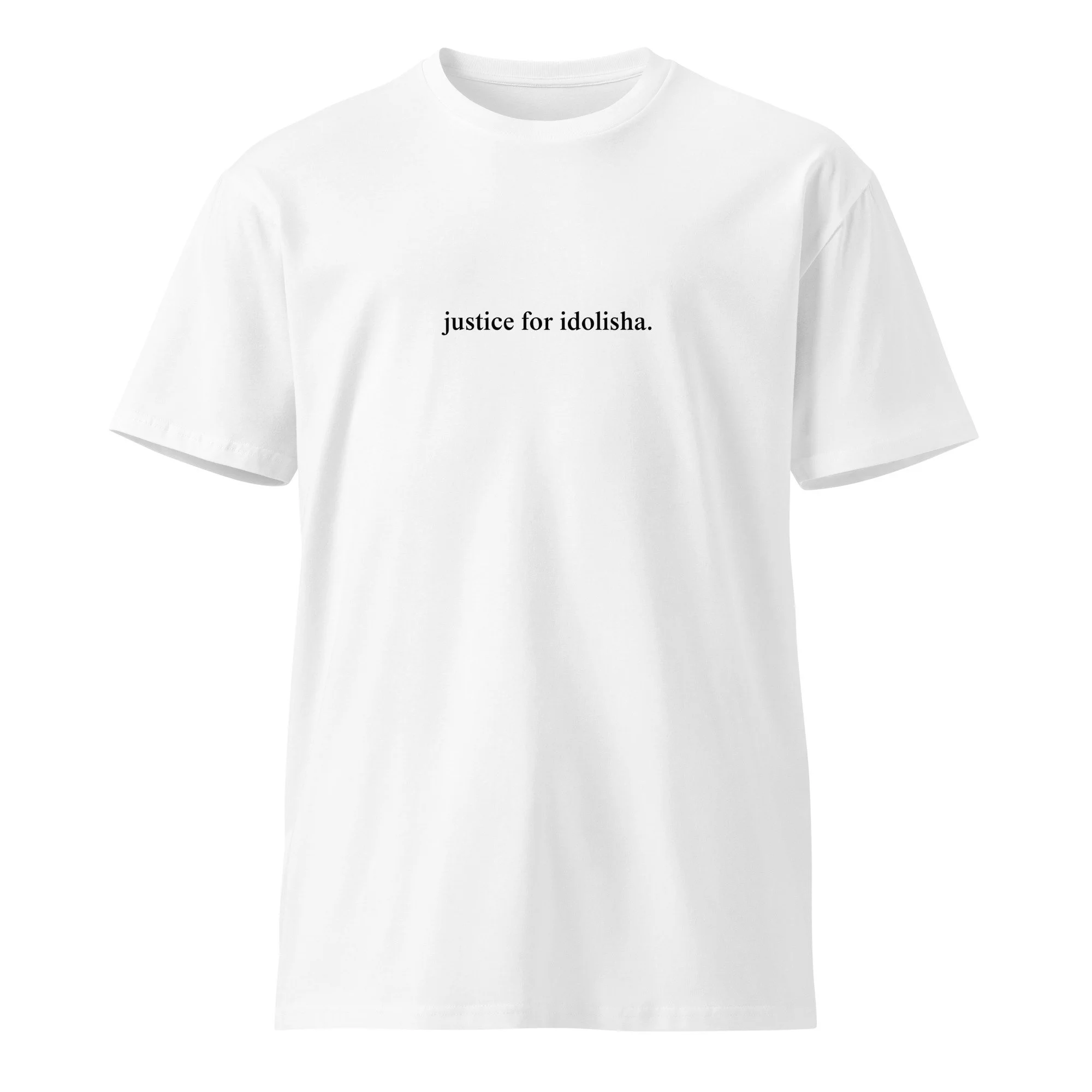justice for idolisha. - Unisex premium t-shirt (White/Cream