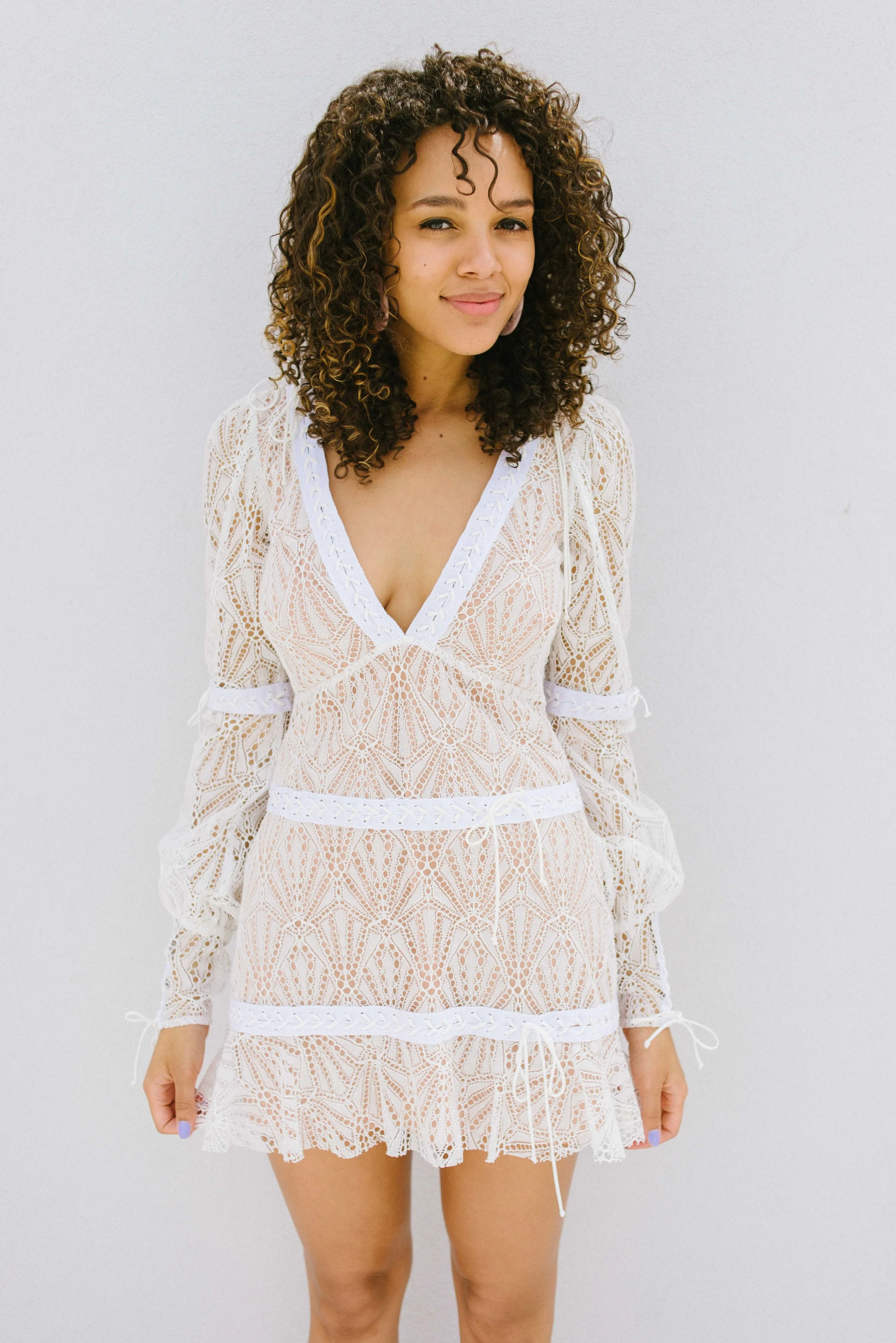 bright lights long sleeve mini dress 