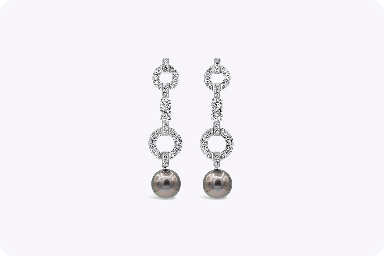 cartier earrings pearl