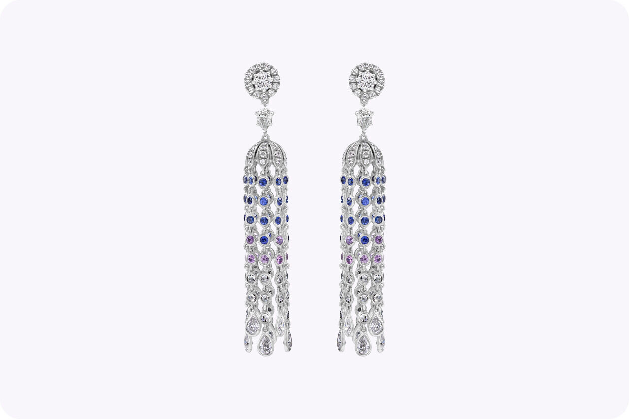 Sapphire fringe earrings