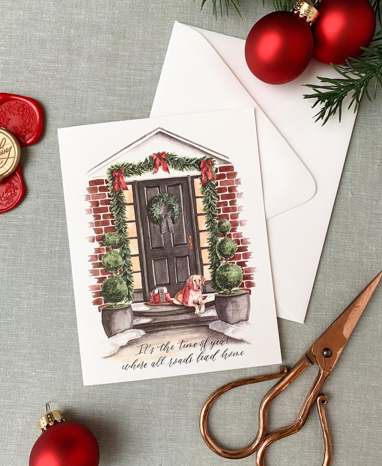 All roads lead home - Front Door Greeting Card — PAPER BETTY