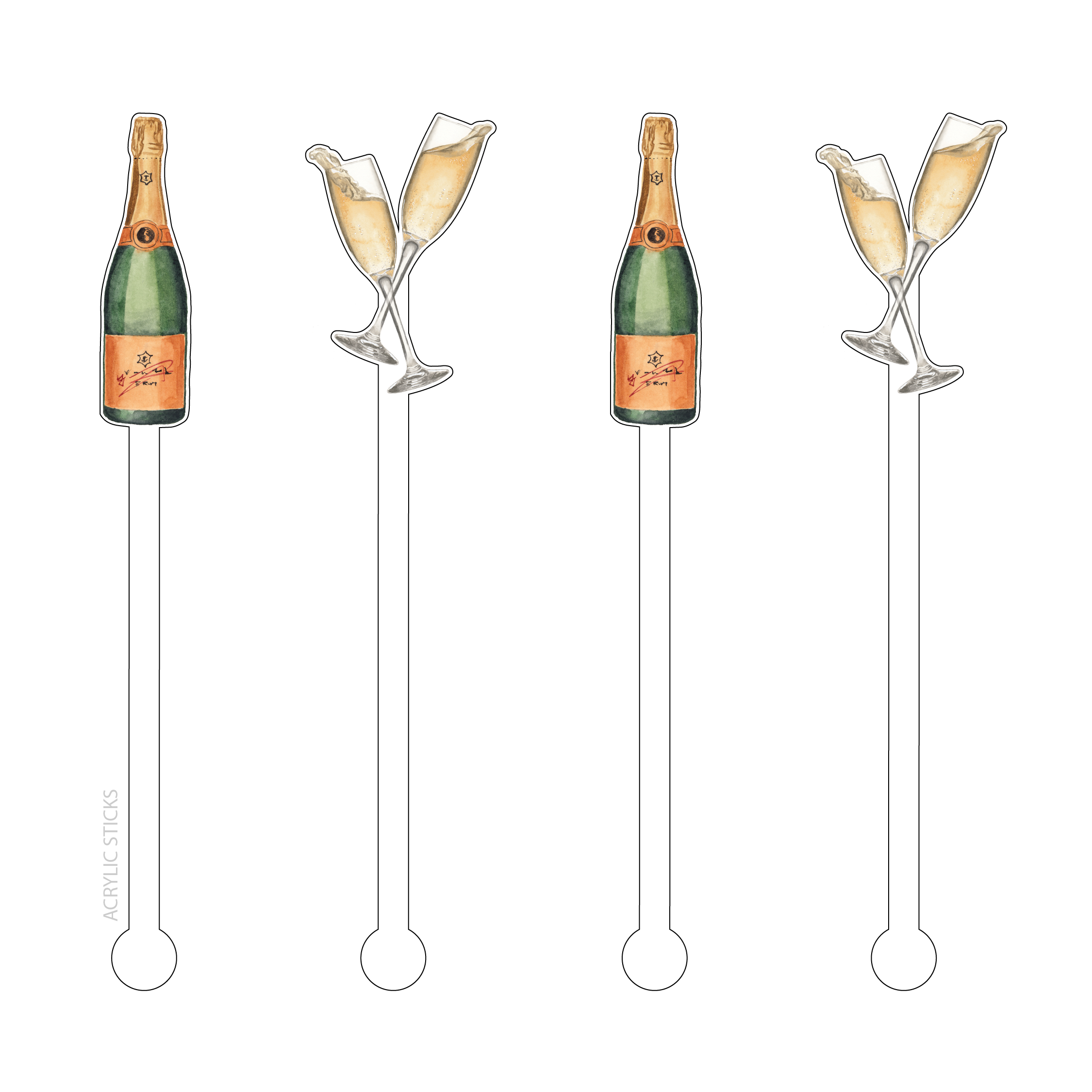 Champagne Drink Stir Sticks — PAPER BETTY