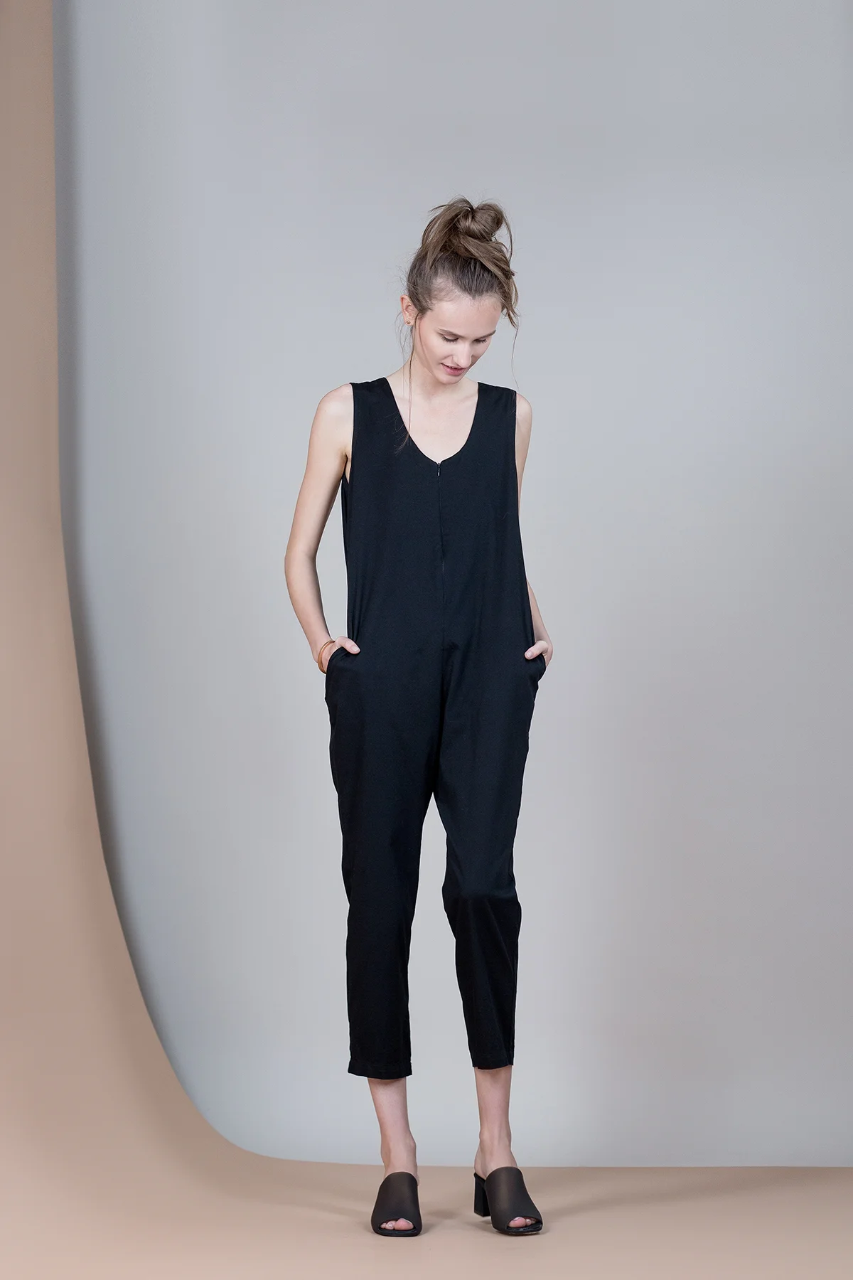 slim black jumpsuit