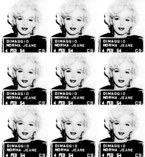 Marilyn Monroe Mugshot by G . Marti 36x39inches limited edition of 75  prints on canvas . Paris Hilton also own the original . — Robert Kidd  Gallery