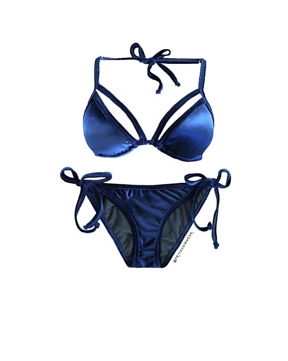 navy blue bikini top