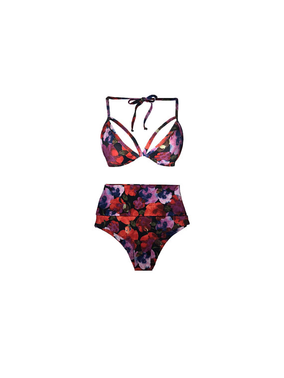 adjustable high waisted bikini bottom