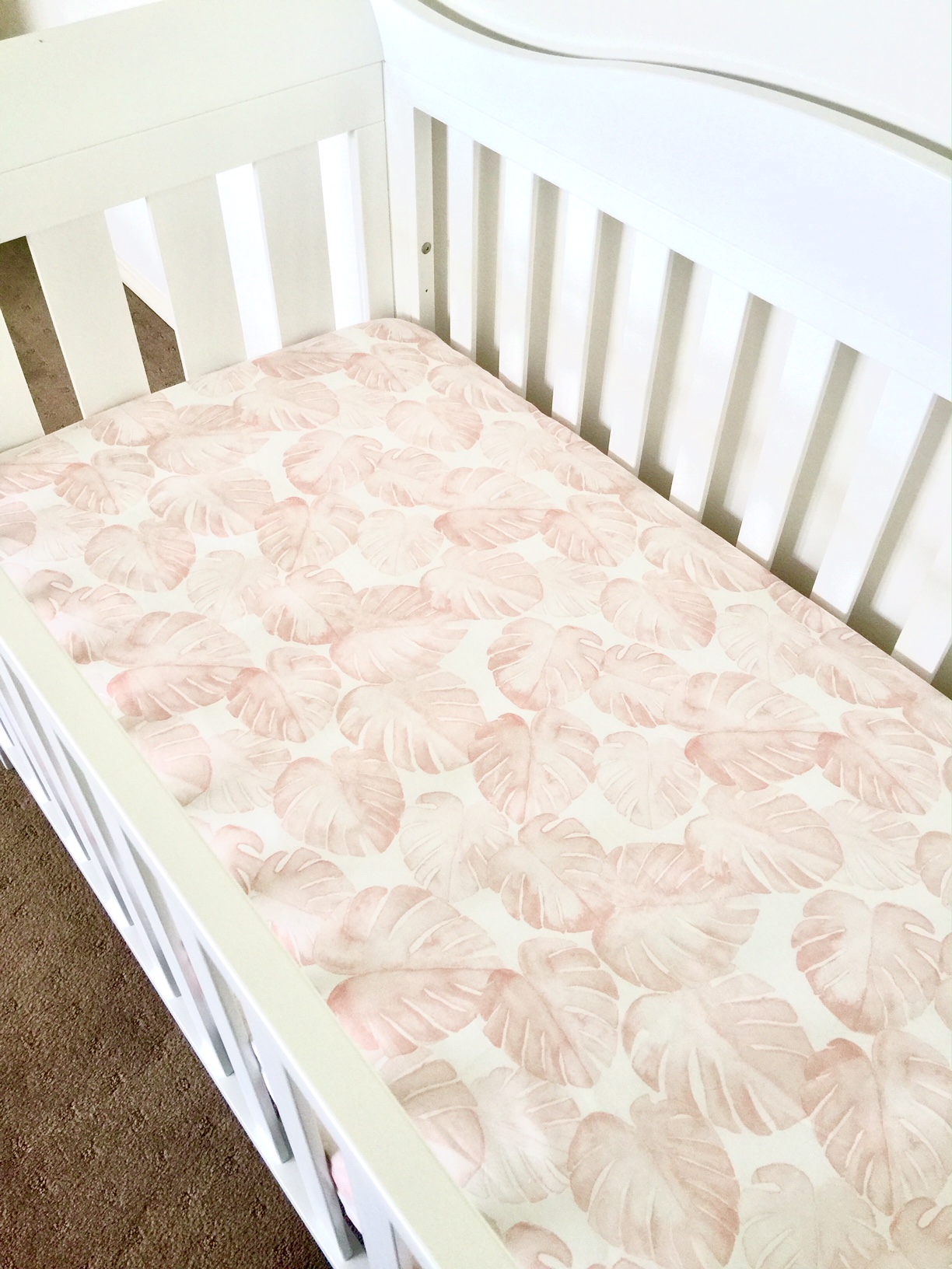 dusty pink cot sheet