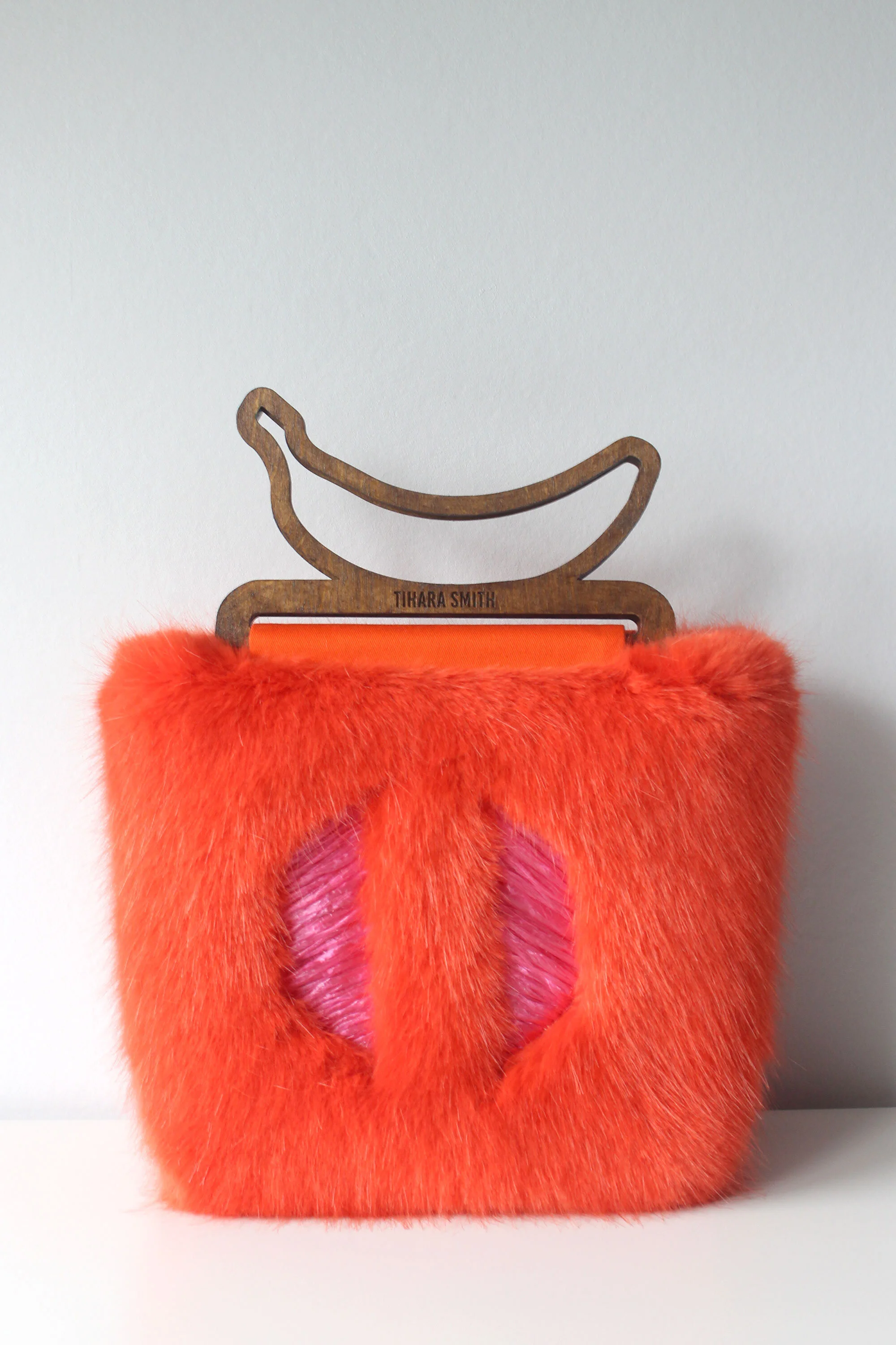 orange fur bag