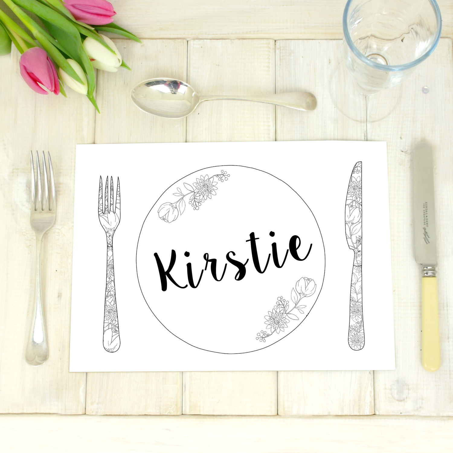 Personalised Wedding Table Place Mats Chi Chi Moi