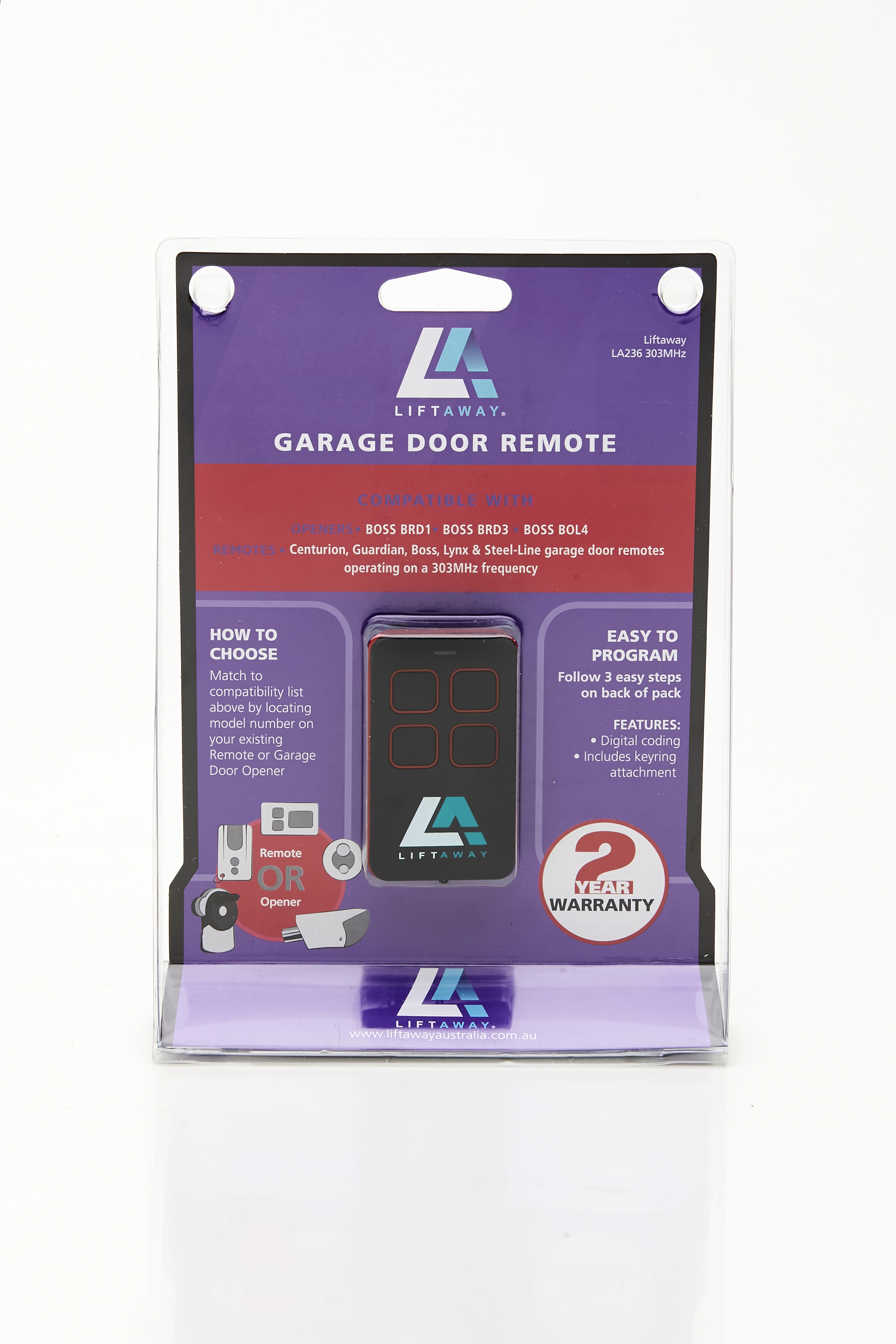 Liftaway La236 Steel Line Boss Compatible Garage Door Remote Liftaway