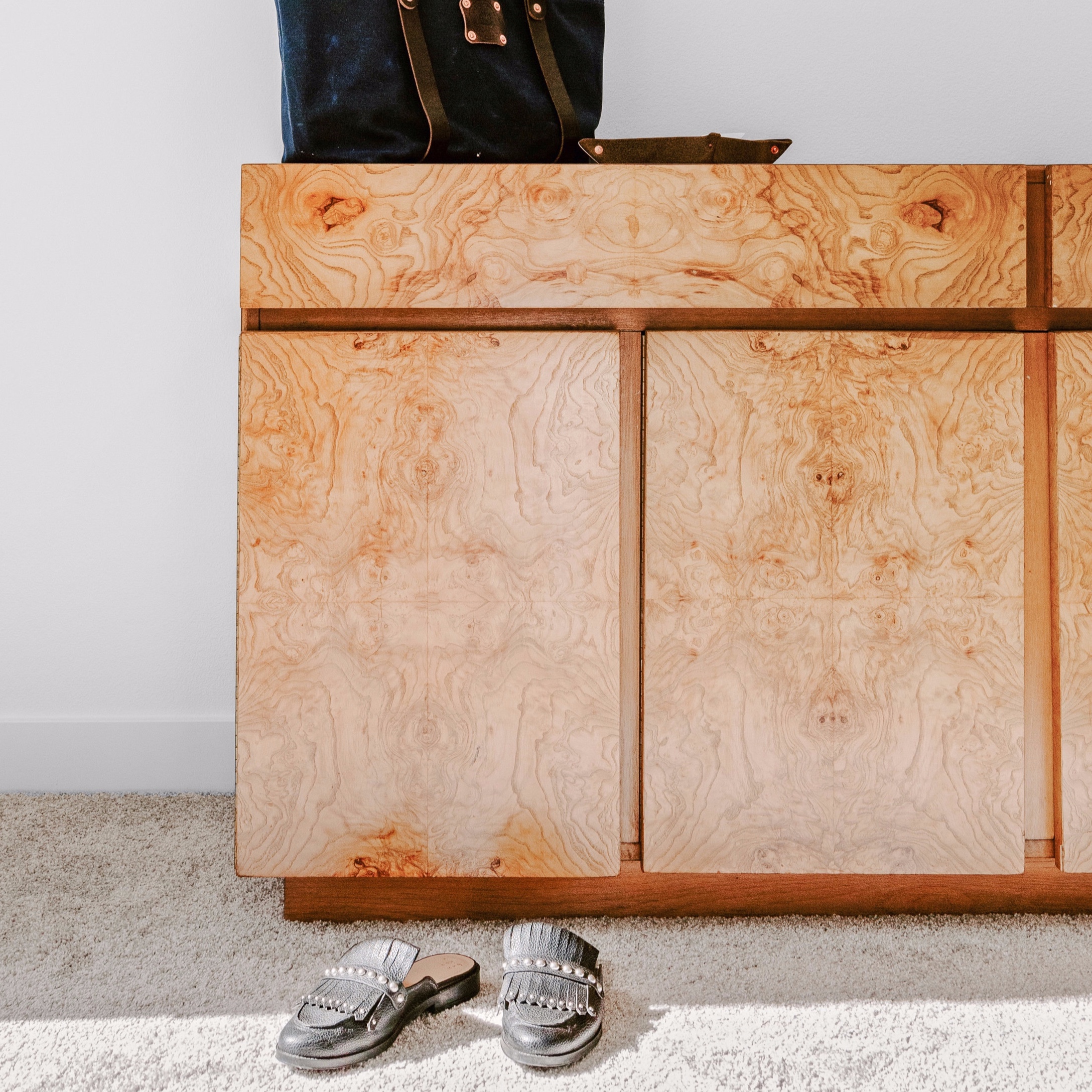 Milo Baughman Burl Credenza Guest House