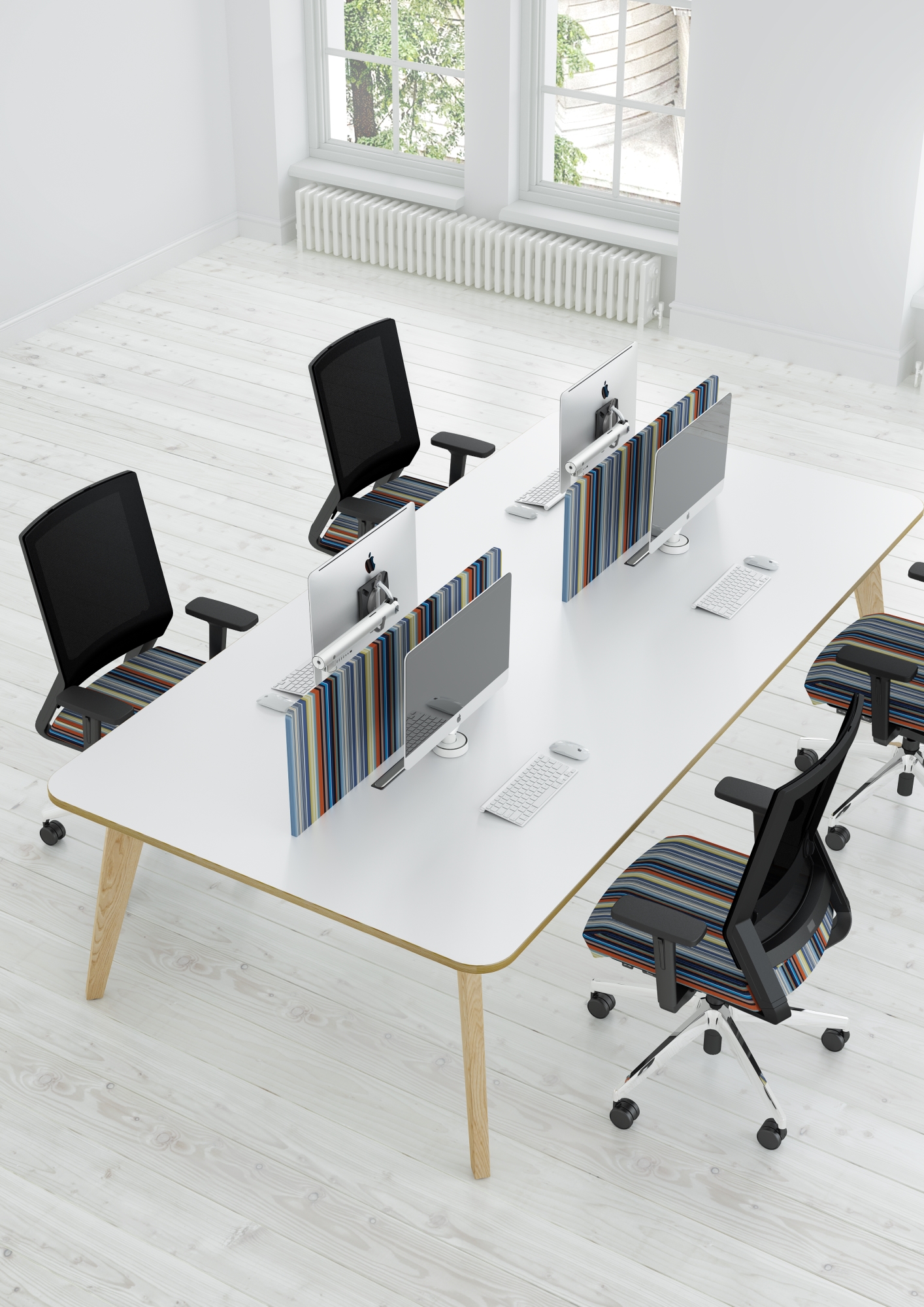 Lux Designer Bench Desk With Premium Screens Kiwi Design