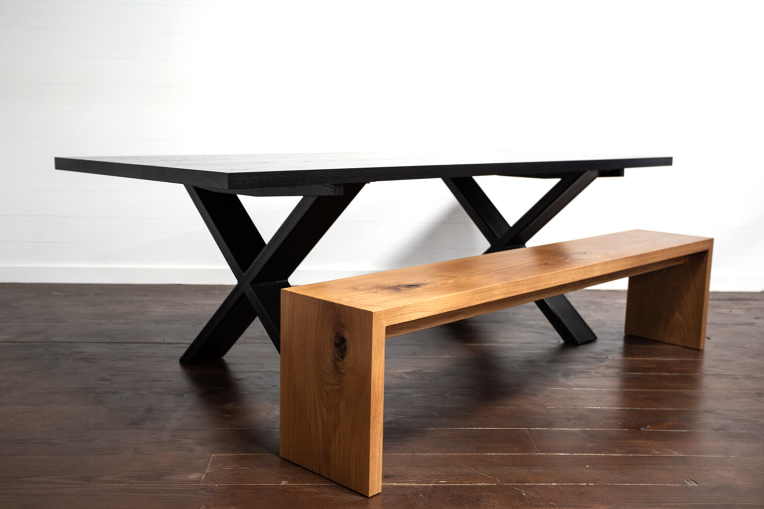 Nero American Ash Dining Table With Steel Legs 2200x1000mm 6 8