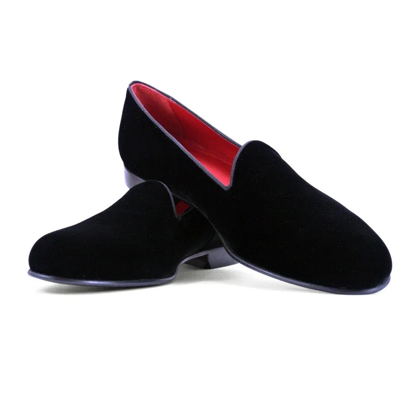 velvet tuxedo slippers