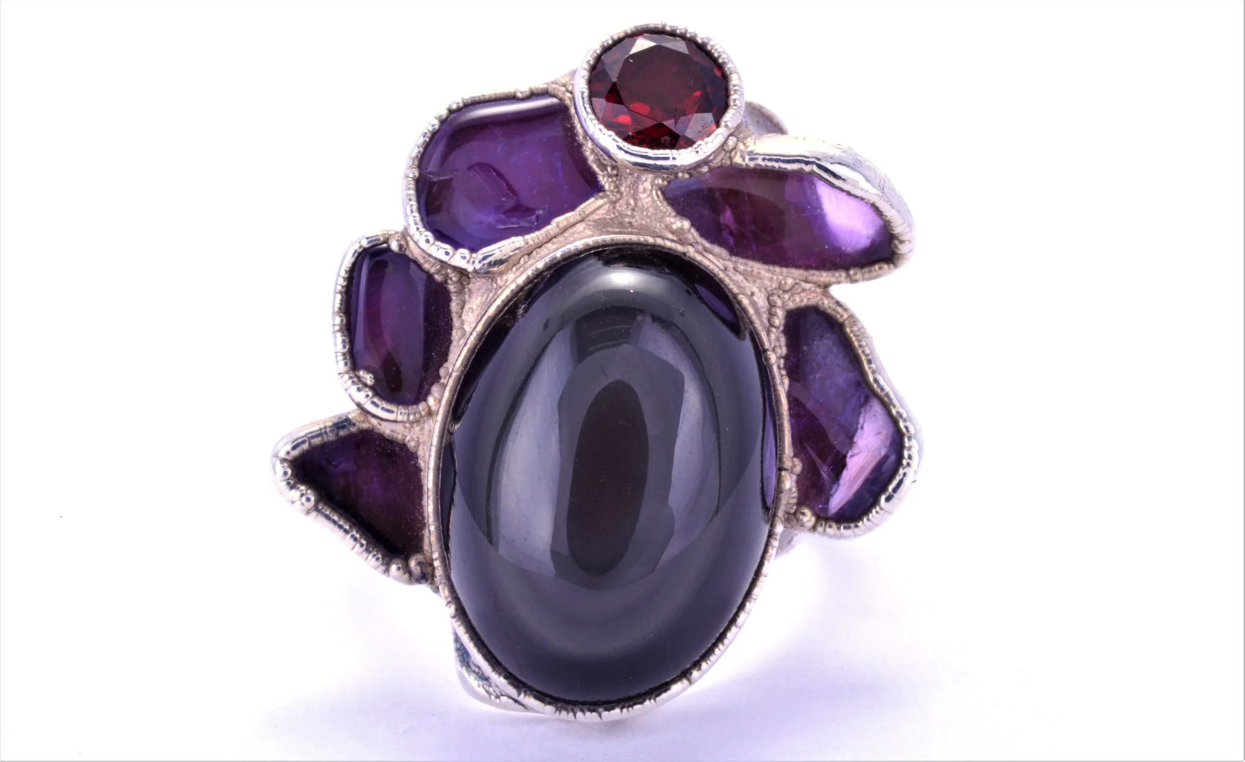 Rainbow obsidian ring sale