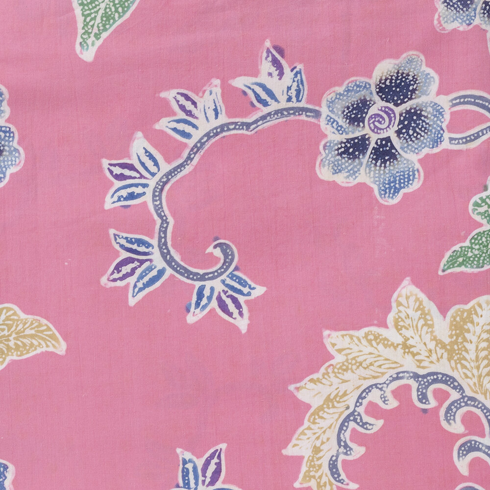 Batik Fabric, Pastel Florals — Cargo Inc
