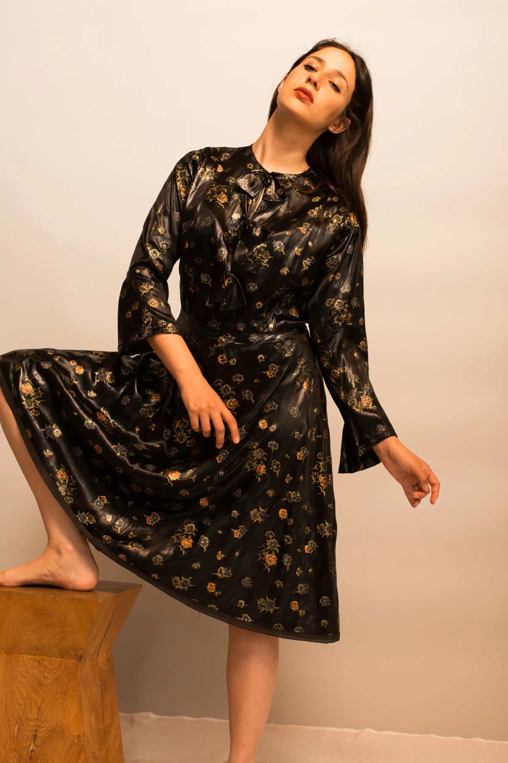 1940s satin dress