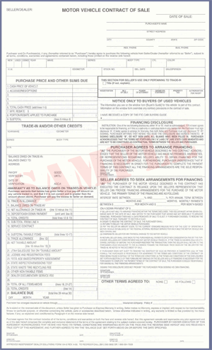 motor vehicle contract of sale independent dealer solutions sale of vehicle contract