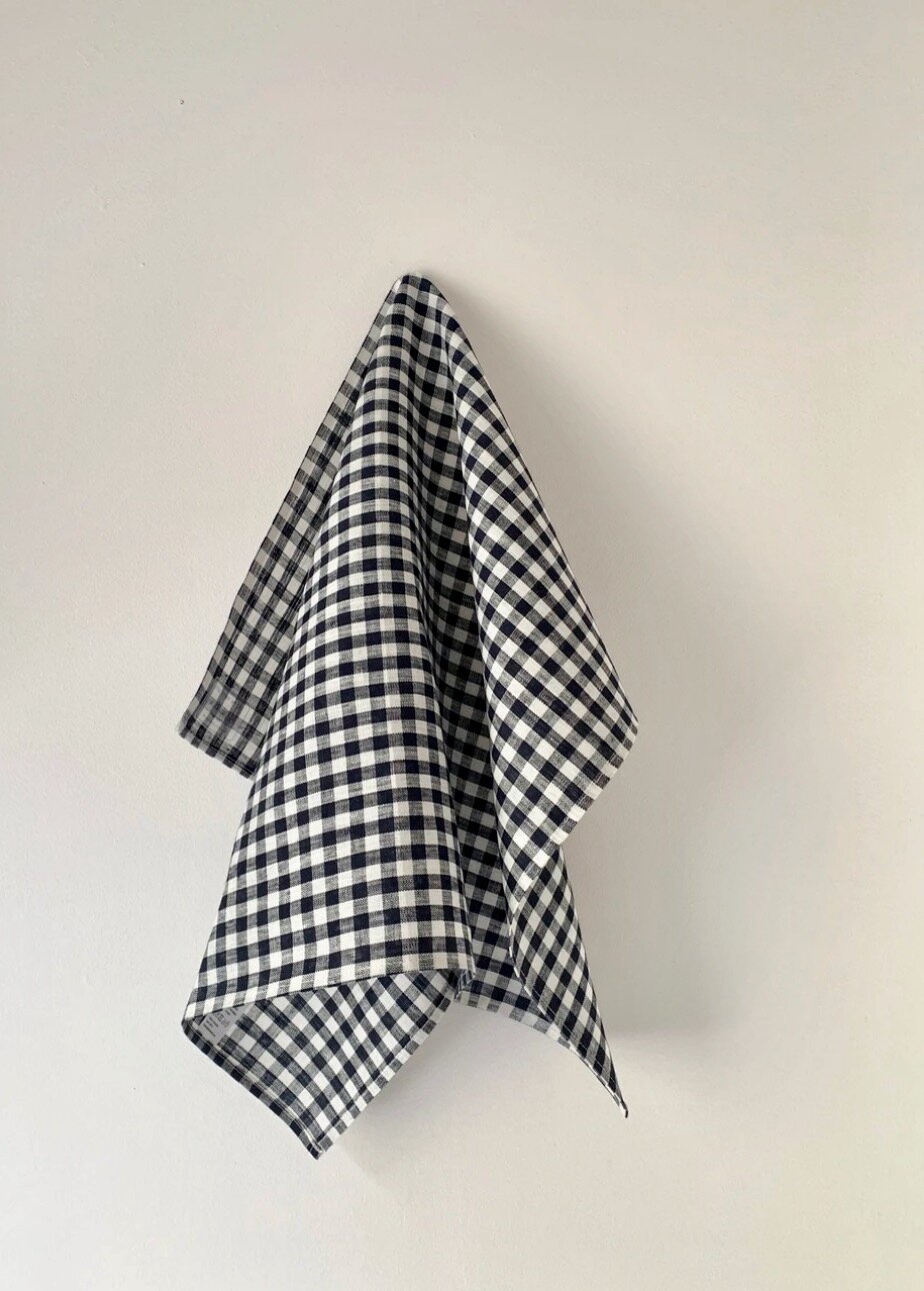 Checkered Linen Tea Towel