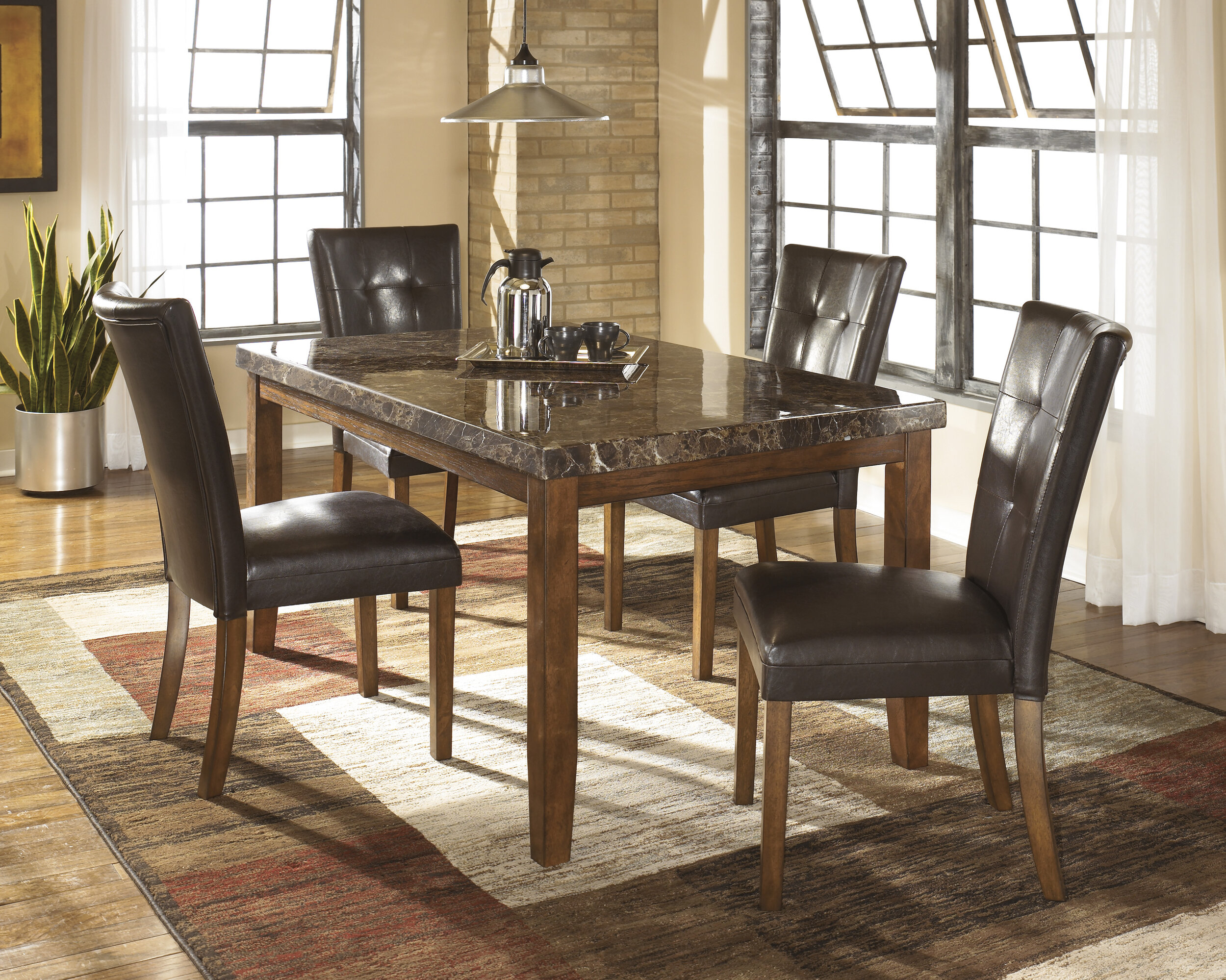 Ashley Lacey 5pc Marble Dining Set Courts