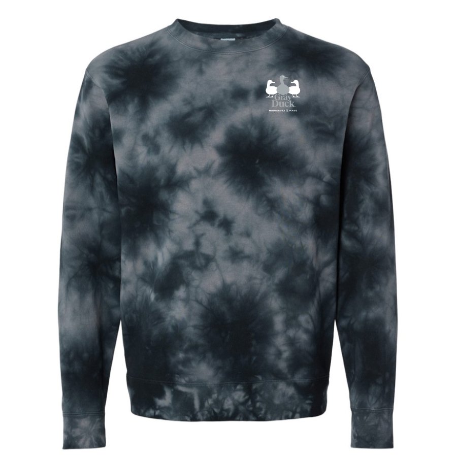 Black Tie Dye Print Crew Neck Sweatshirt — Gray Duck Spirits | The  Midwest's Spirits, Vodka, Seltzer | Made in Minnesota