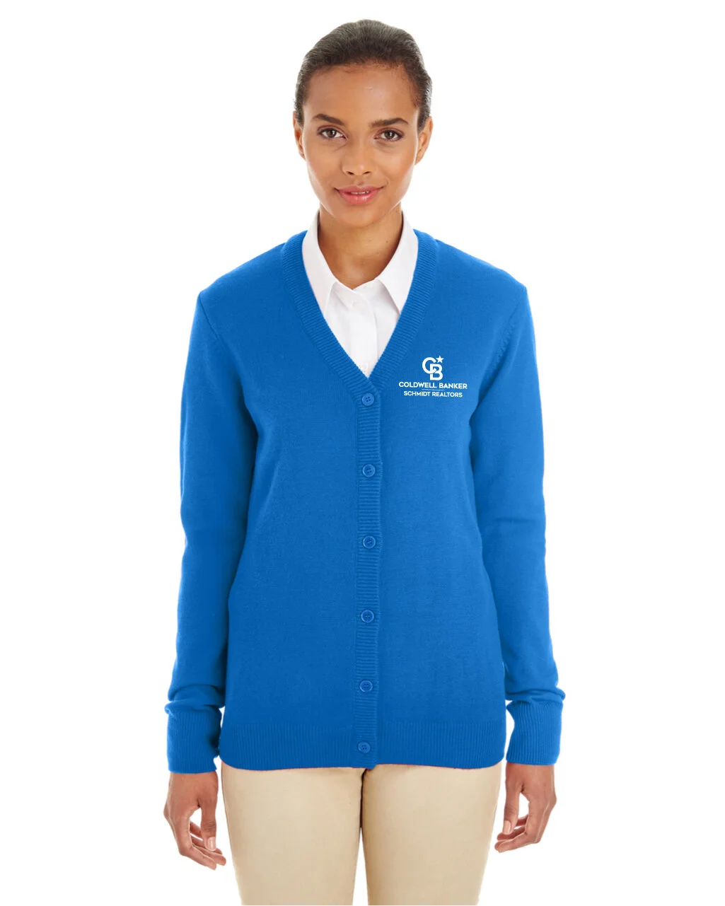Ladies V-Neck Cardigan Sweater 