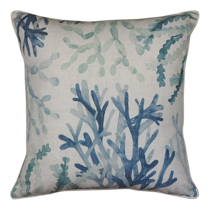 blue coral pillow