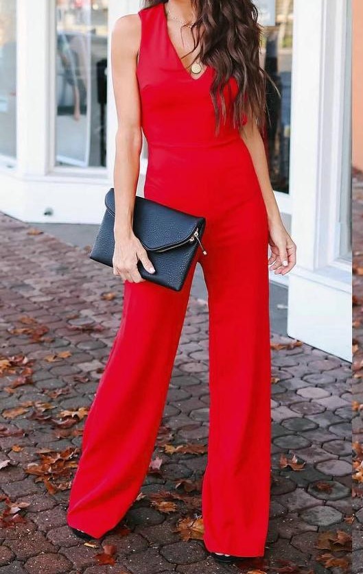 red jumpsuit designer