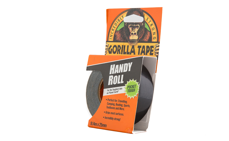 Gorilla Tape Handy Roll Black 9.14m x 25mm Pocket Tough