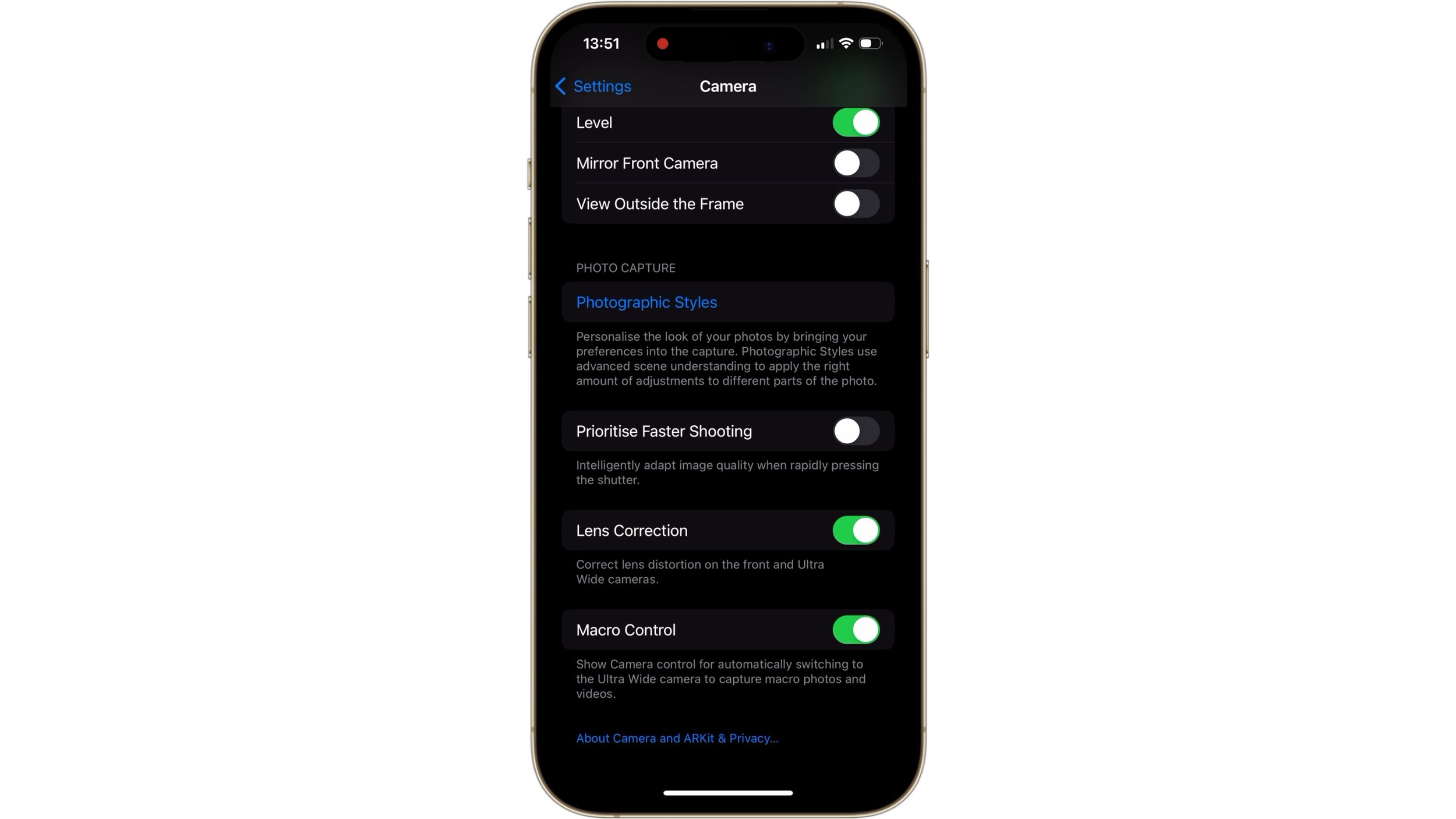 تنظیمات دوربین آیفون برای کیفیت بال