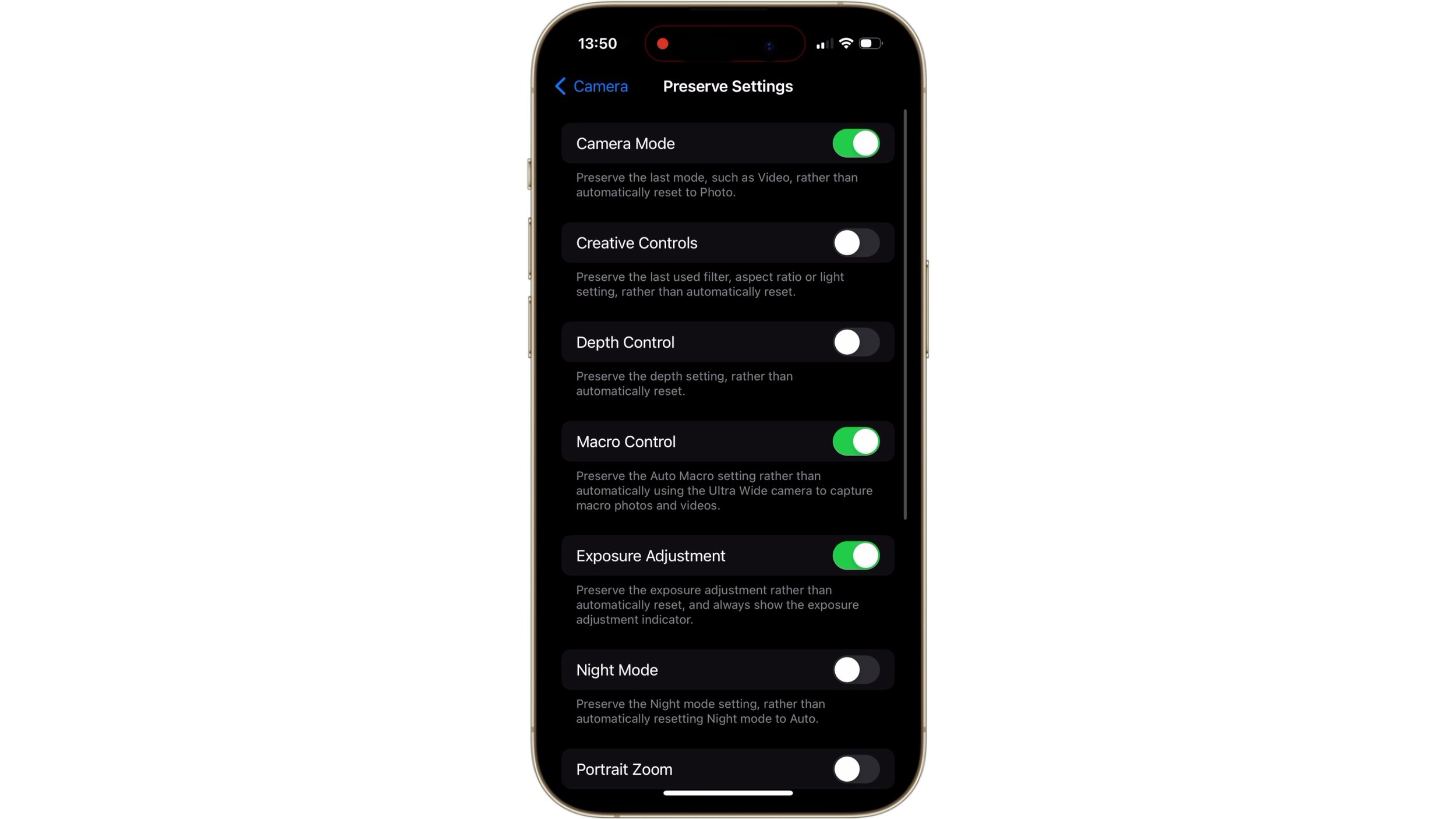 تنظیمات دوربین آیفون برای کیفیت بال