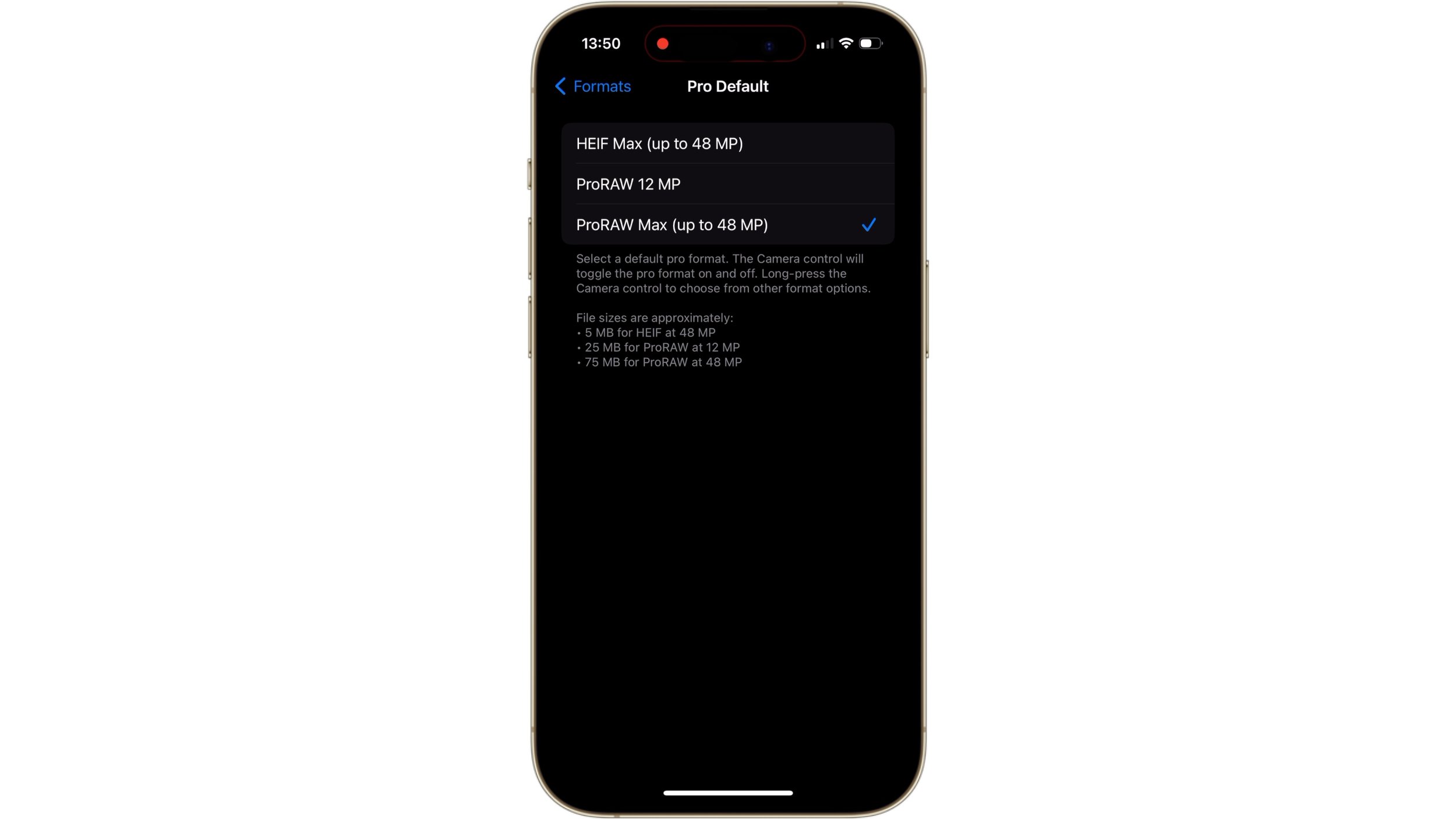 تنظیمات دوربین آیفون برای کیفیت بال