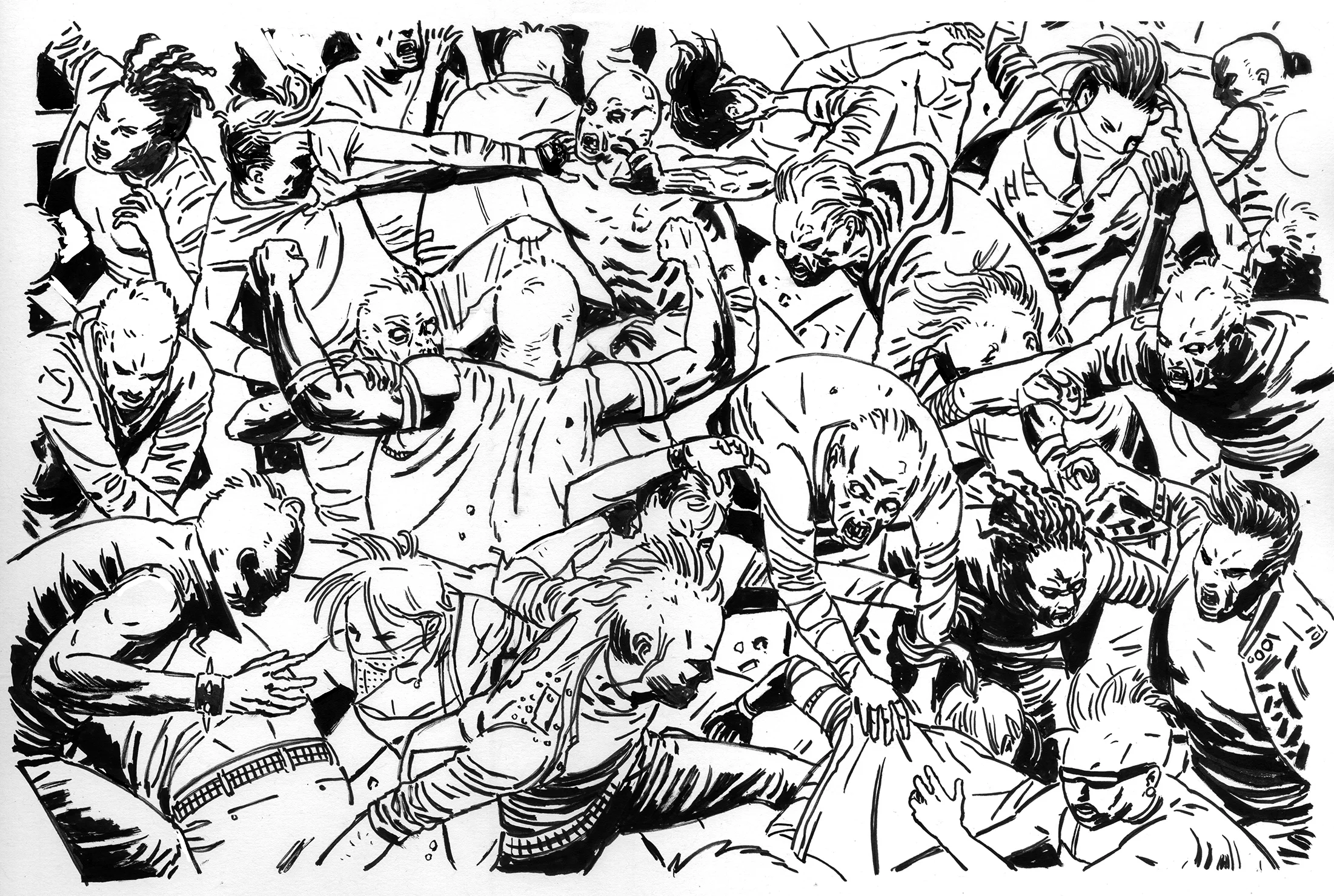 Cybrpnk Moshpit Artwork Modern Mythology Comic Art
