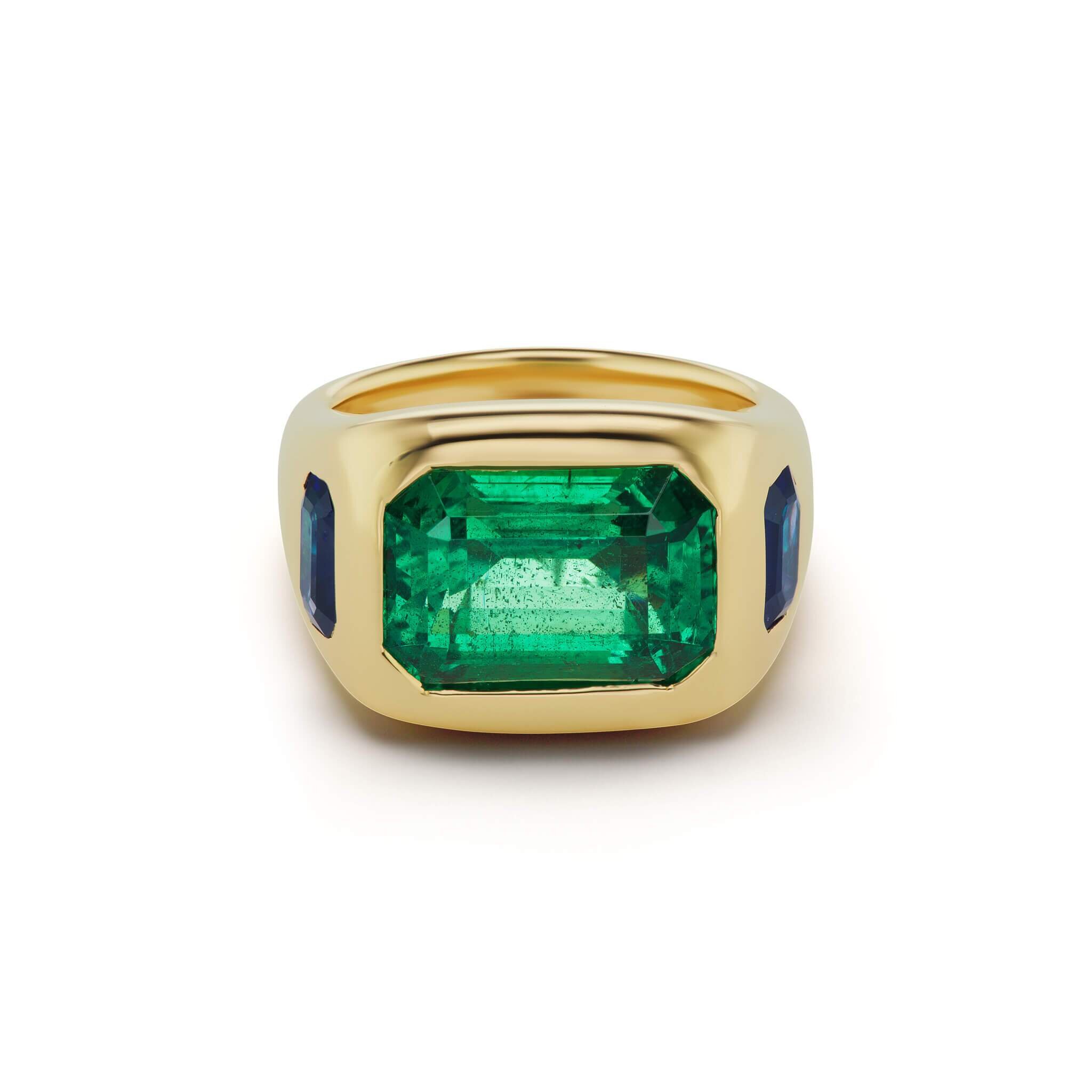 9x7mm 2.67 Carat Genuine African Emerald 14k White Gold Fill Cocktail Gypsy Ring 