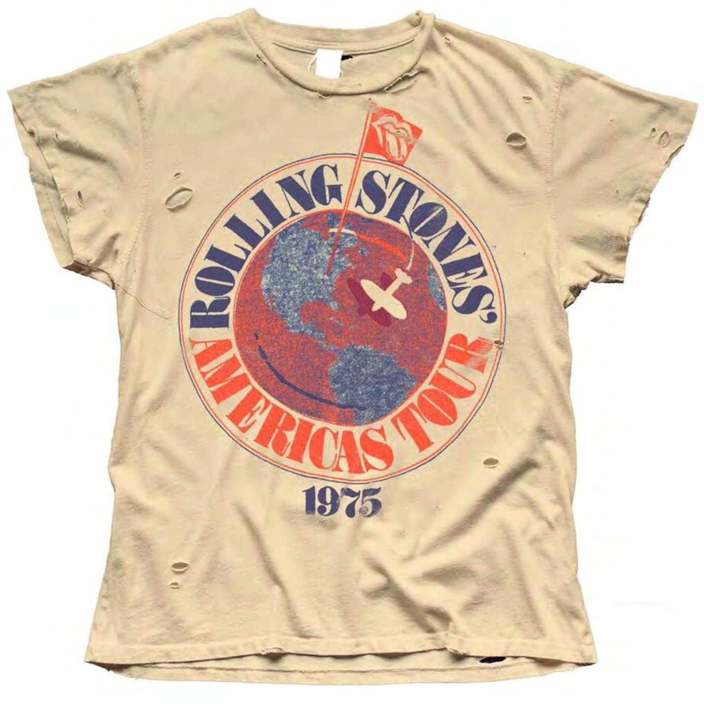 Canberra Fradrage Af storm MadeWorn The Rolling Stones 1975 Taupe Destroyed Classic Tee — Etc...