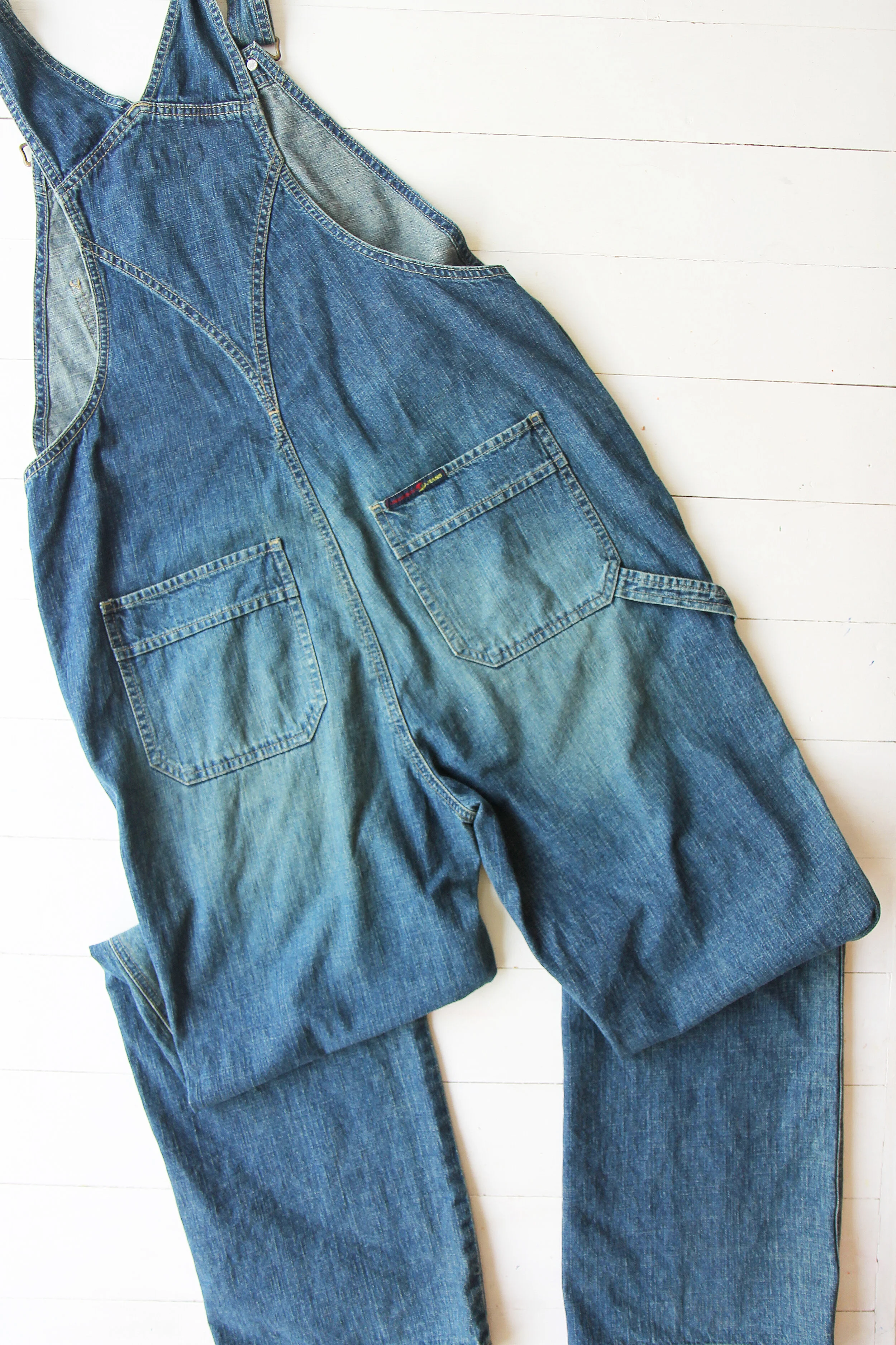 dark blue dungarees