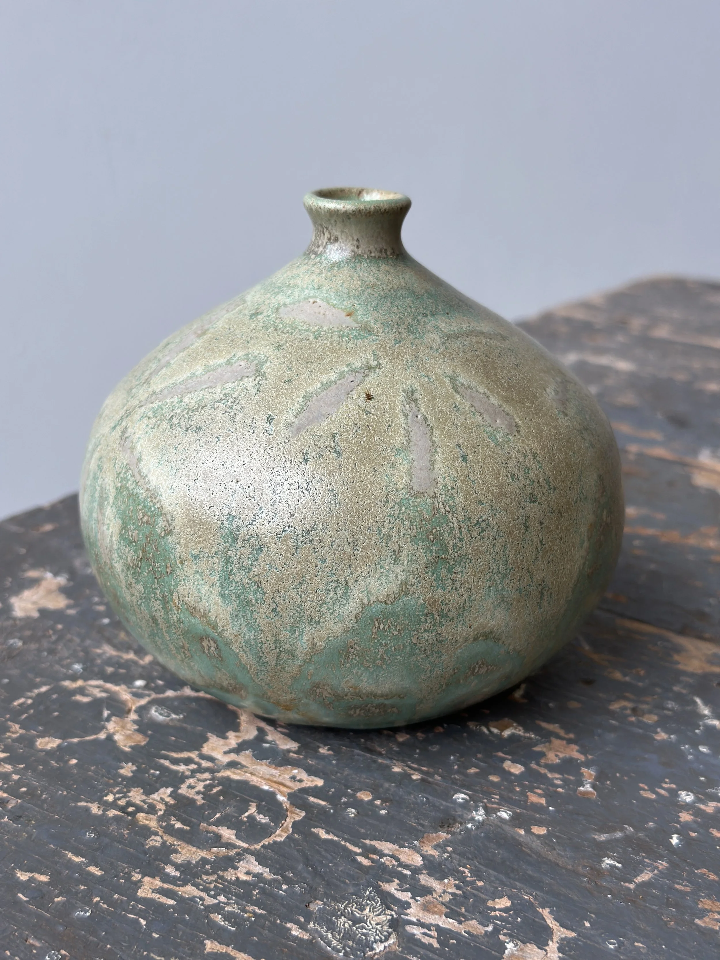 Vintage Unglazed Raku + Glazed Pottery Vessels, Circa 1970s