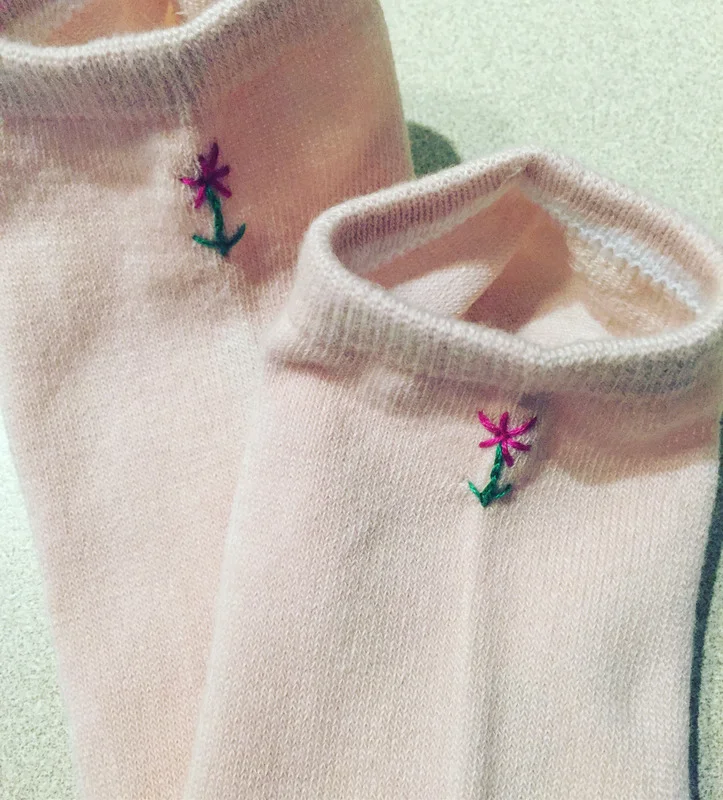 embroidered socks