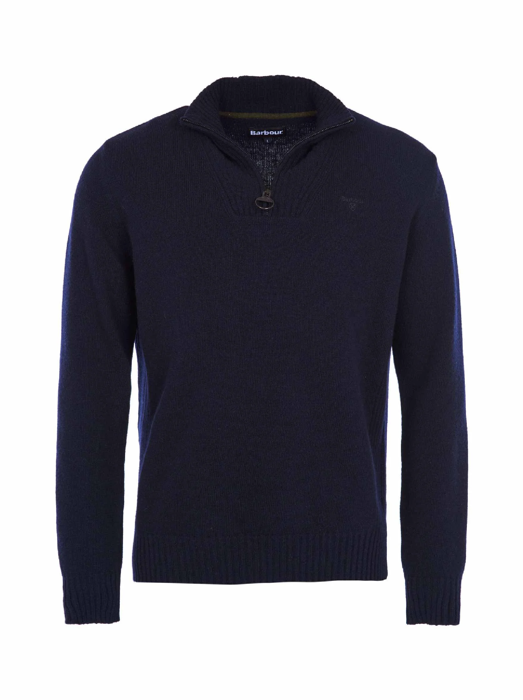 barbour essential lambswool half zip jumper navy
