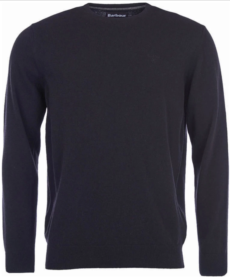 Barbour Essential Lambswool Crew Neck Jumper - Black — Vaughan Davies