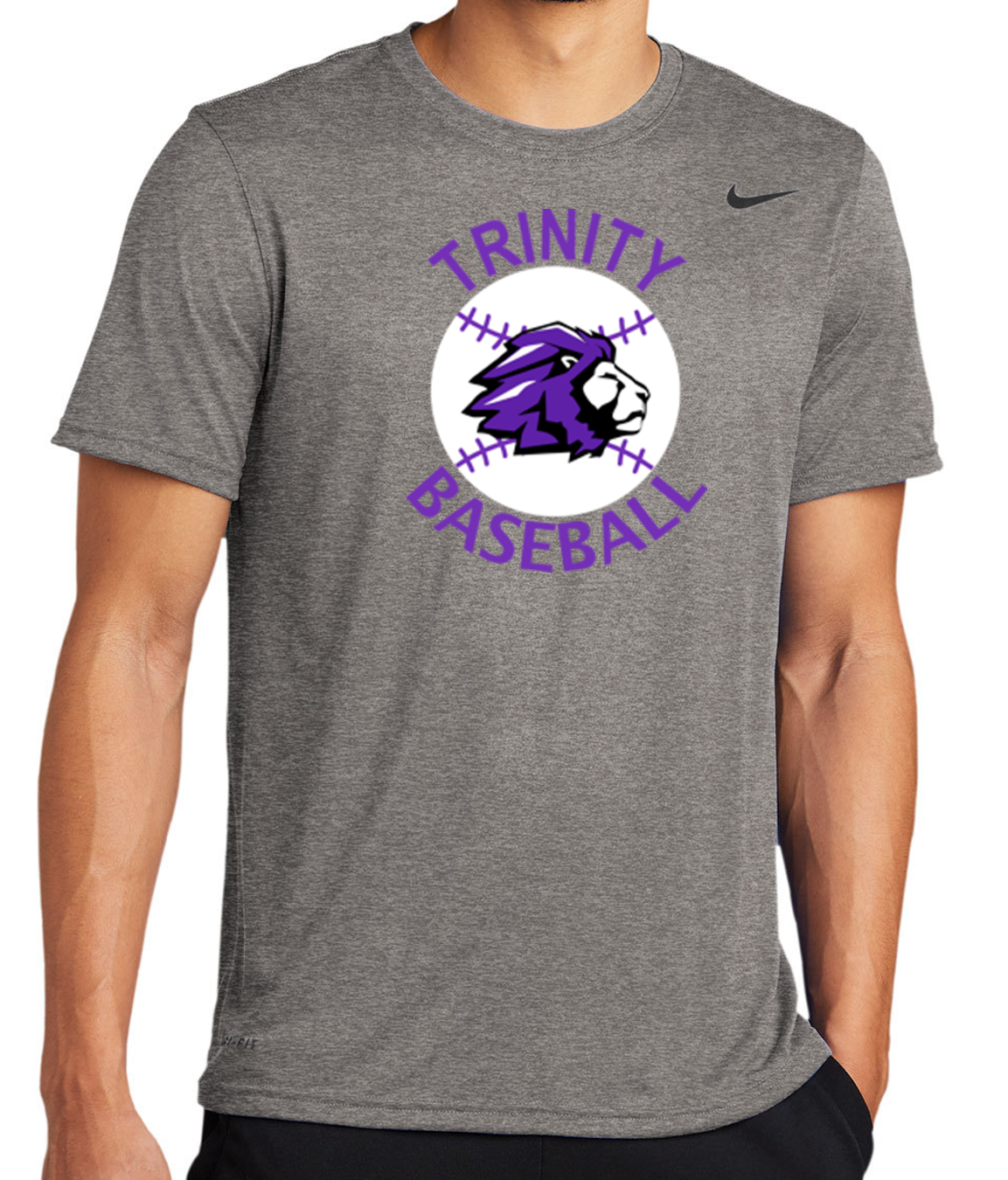 Trinity Baseball w/ Ball Nike Dri Fit T-Shirt/Hoodie Youth & Adult Apparel  — Trinity Christian School | Sharpsburg, GA