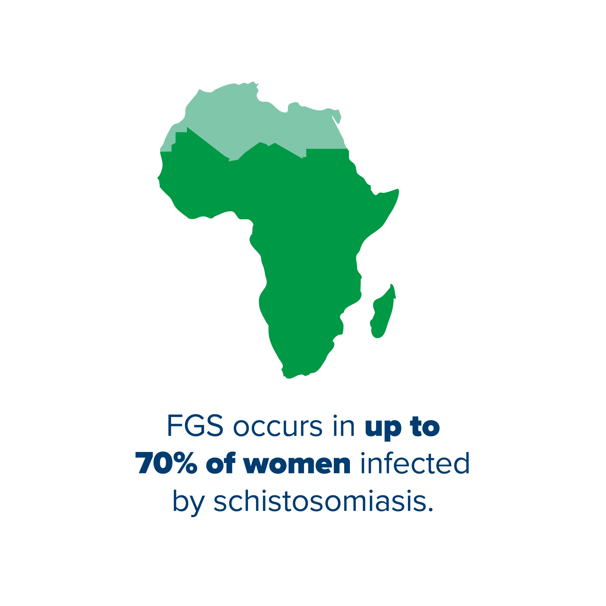  在感染血吸虫病的妇女中，高达70%发生FGS 