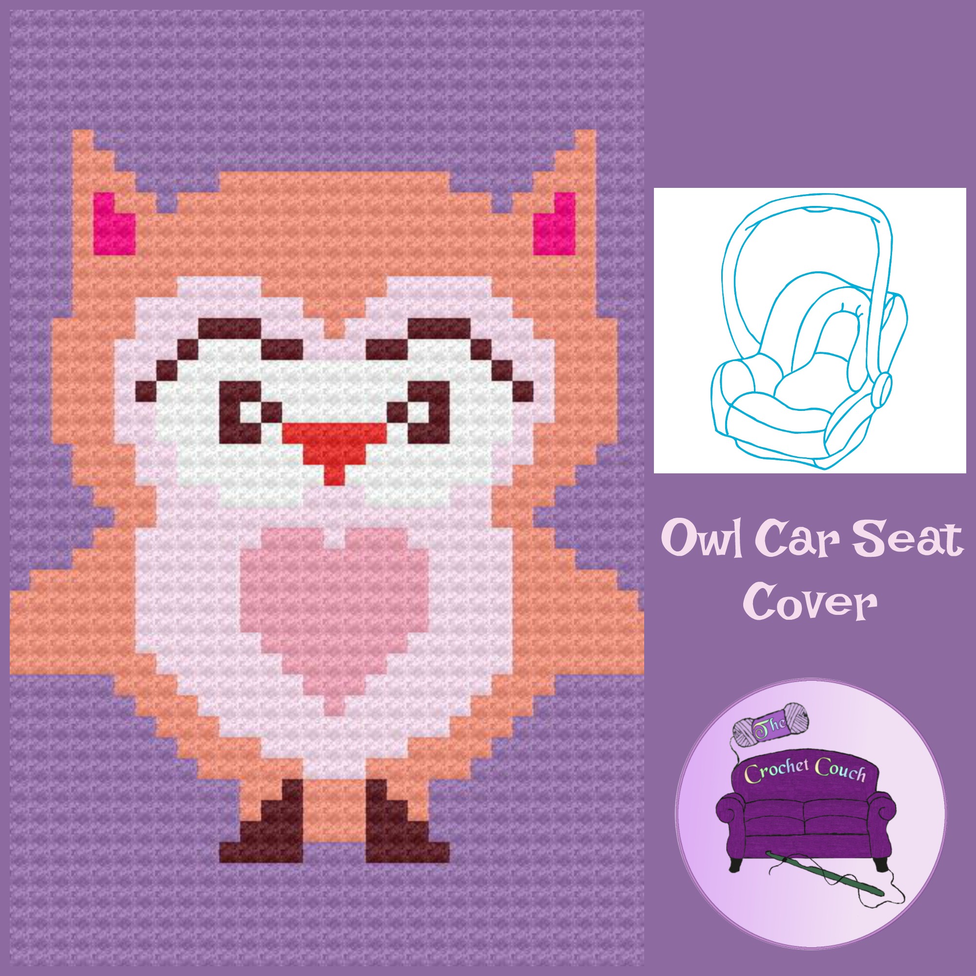 Owl Baby Car Seat Cover C2c Crochet Pattern