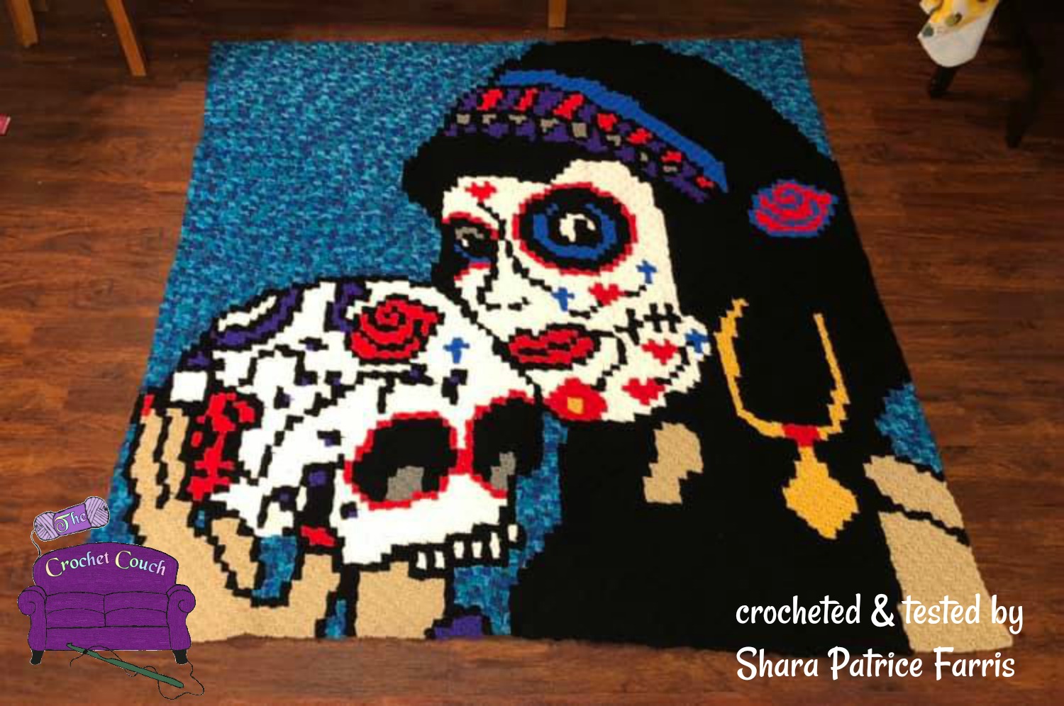 Sugar Skull Pin Up Afghan C2c Crochet Pattern