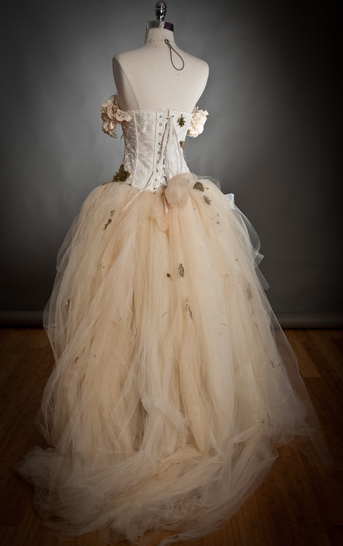 Custom Size Ivory Moss And Tulle Burlesque Prom Dress Zombie