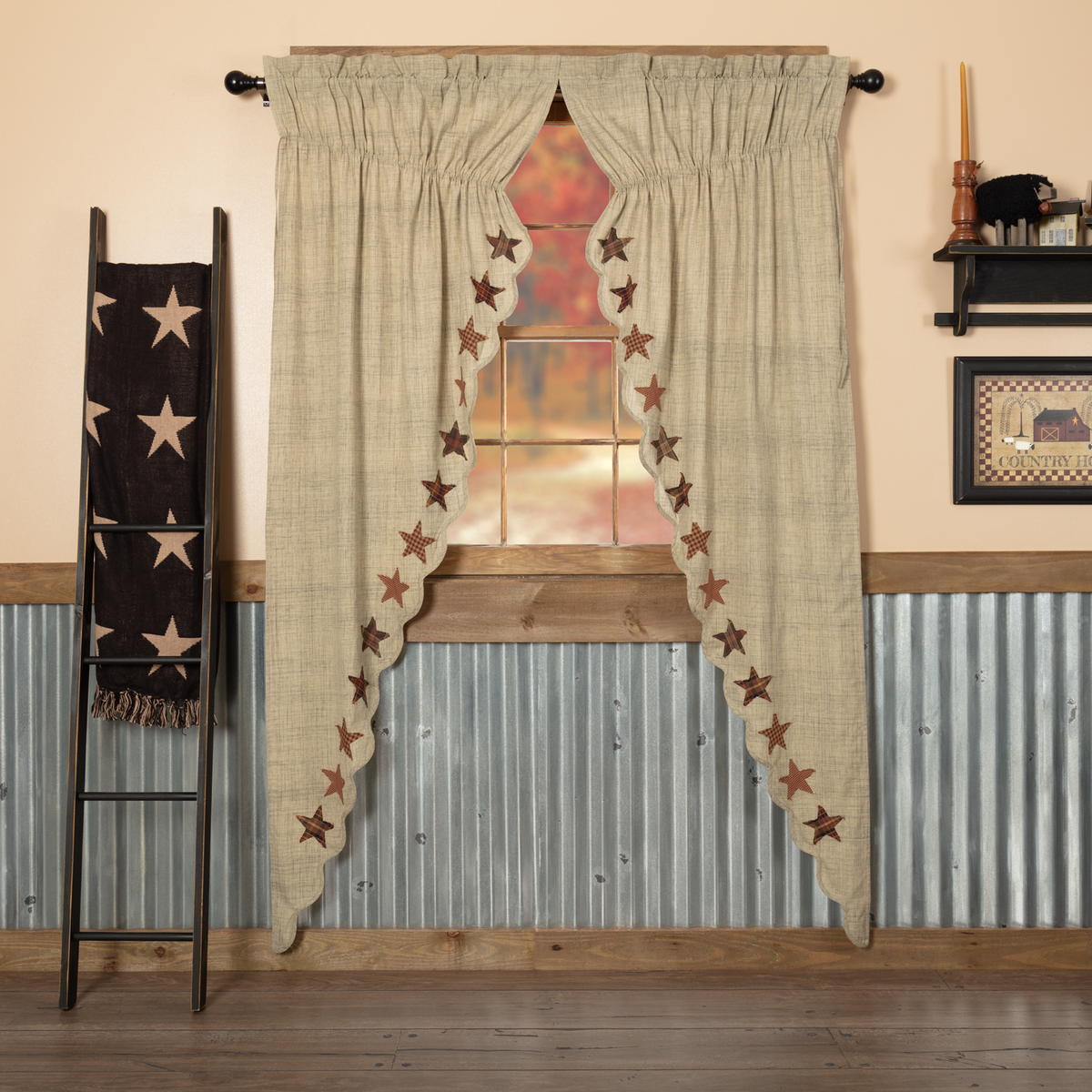 Abilene Prairie Star Long Panel Curtains Wooden Treasures
