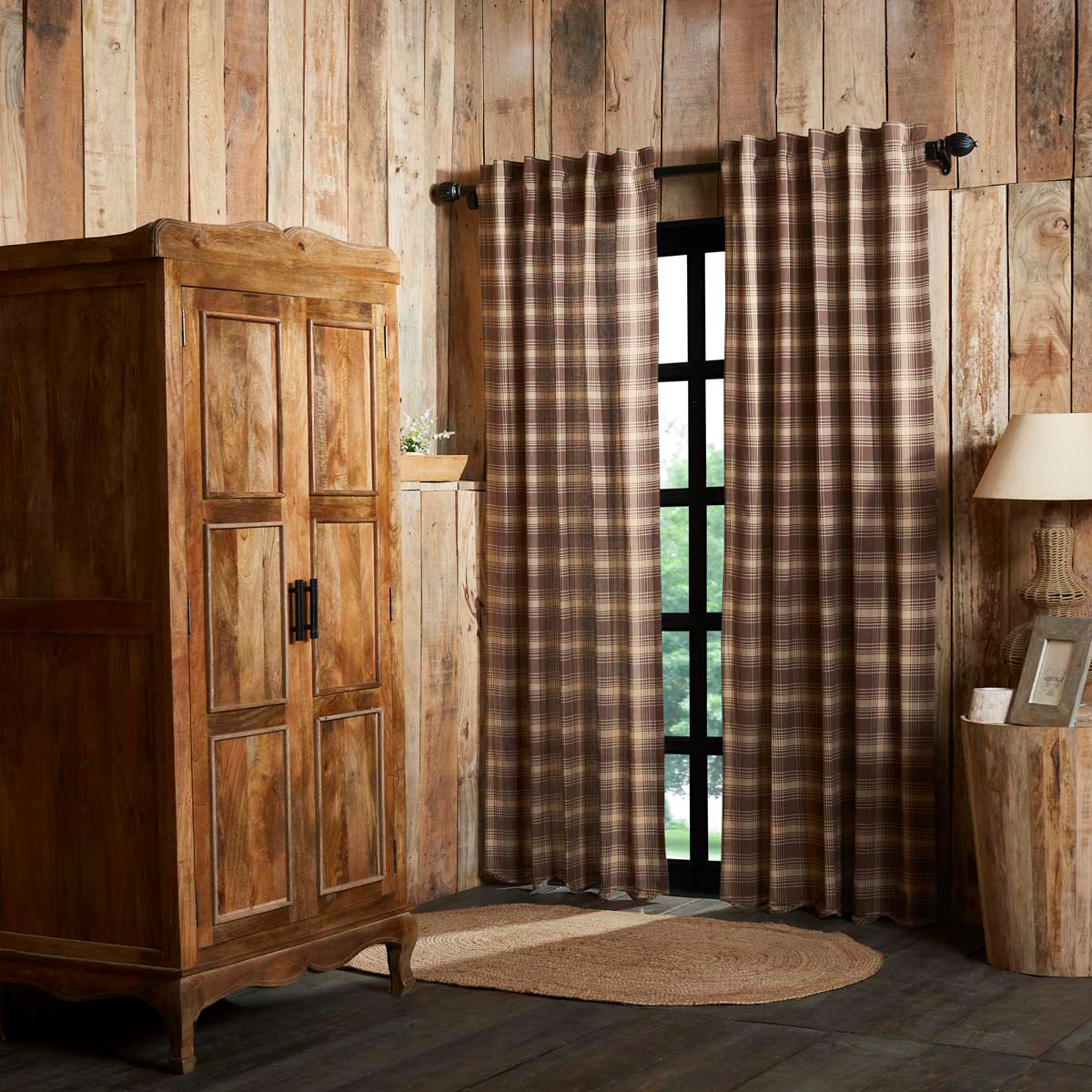 Dawson Star Scalloped Long Panel Curtains Wooden Treasures