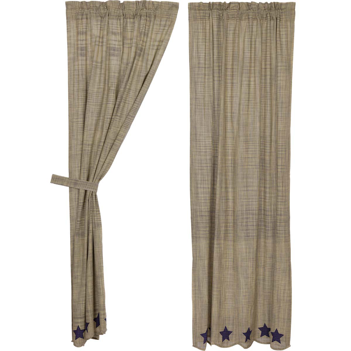 Vincent Star Scalloped Long Panel Curtains Wooden Treasures