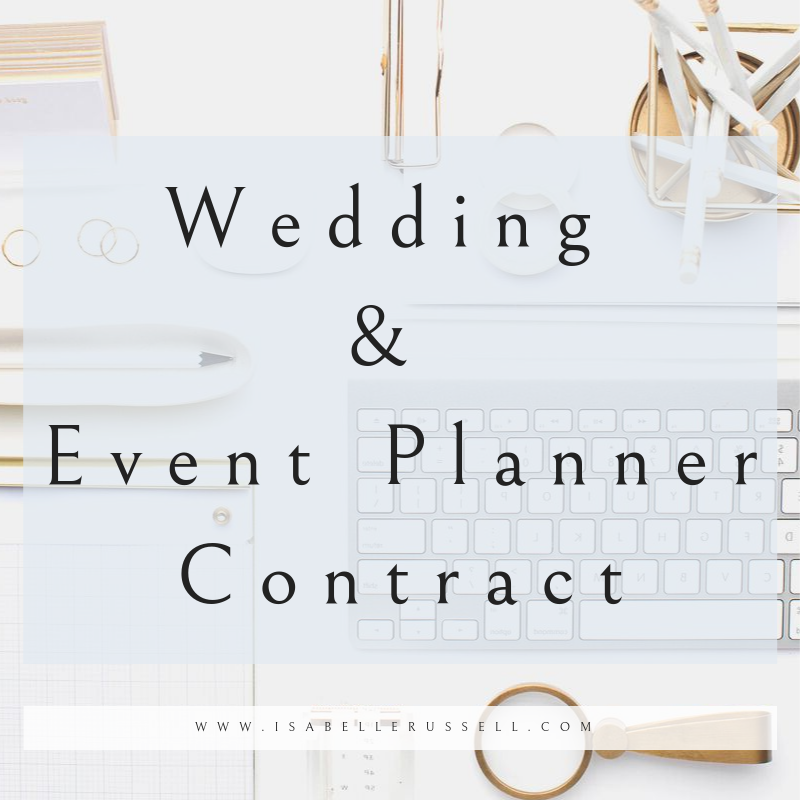 Wedding Event Planner Contract Isabelle Russell