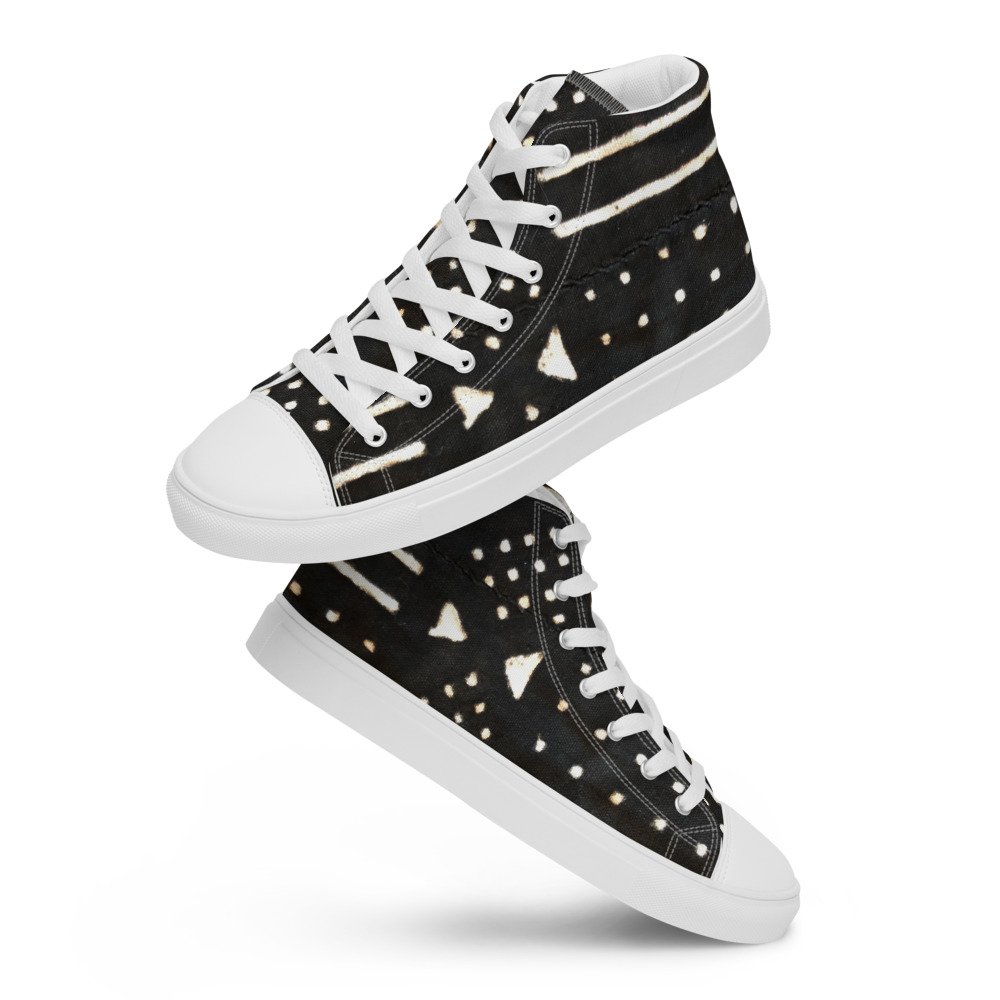 Women's Black and White Mudcloth print high top canvas shoes — Sehar  Peerzada